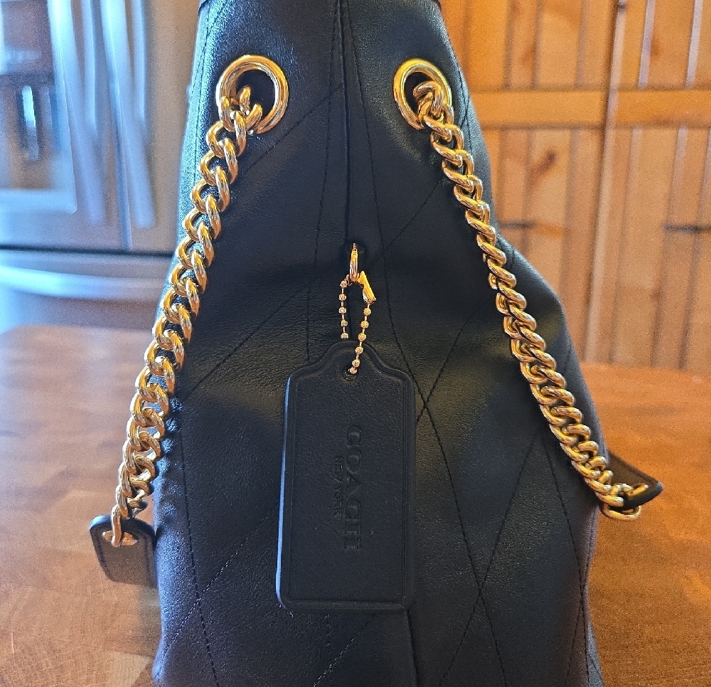 Coach LTH EVLYN Quilted Leather Shoulder Bag with Gold Chain Handles - Picture 8 of 15
